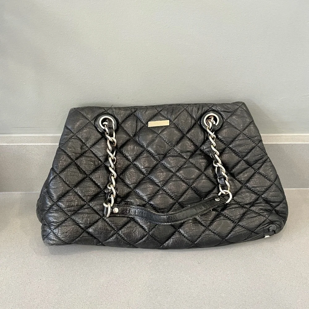 Kate Spade Sparkly Black Quilted Leather Bag